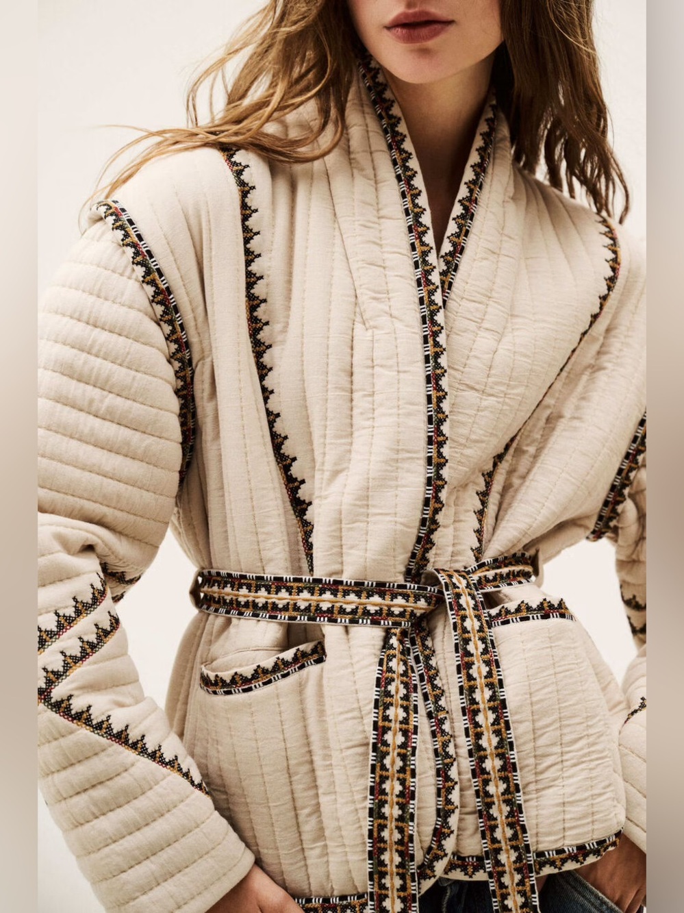 Ba&Sh Jacket Womens 1 US Small Cliago Embroidered Wrap Belted Boho